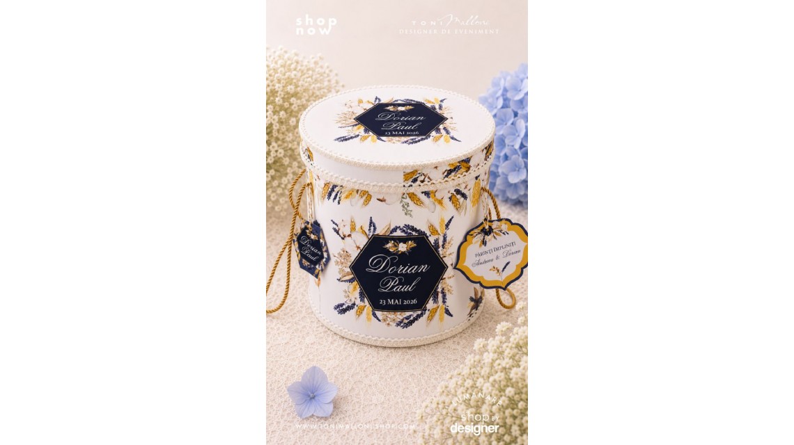 Trusou de botez traditional cu lavanda bumbac si spice de grau 8